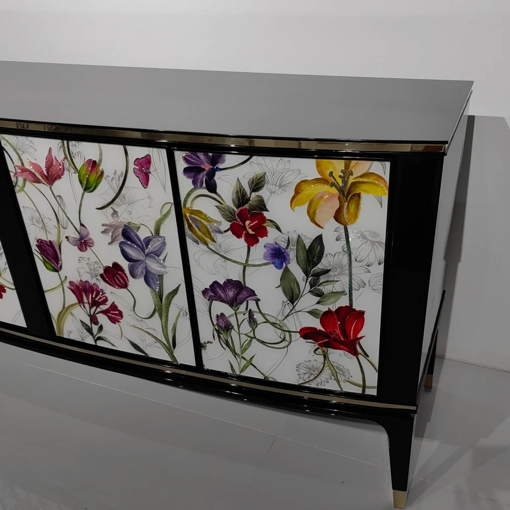 Crystal Inlay Furniture: Secret Garden Sideboard (White)