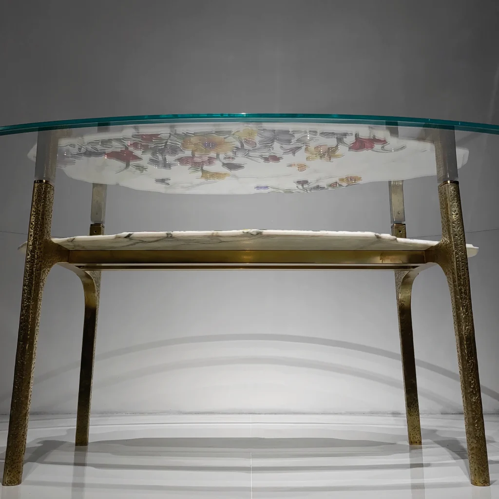 Crystal Inlay Furniture: Secret Garden Table (White)