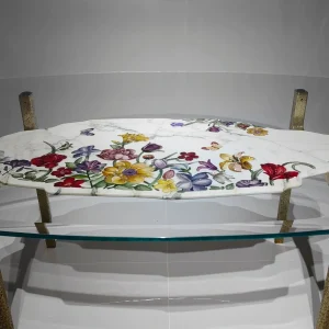 Crystal Inlay Furniture: Secret Garden Table (White)