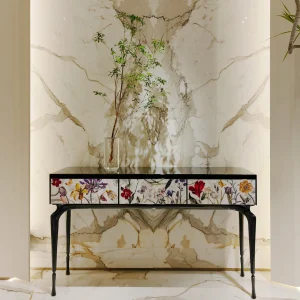 Inlay Furniture - Secret Garden Console Table (White)