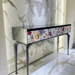 Crystal Inlay Furniture: Secret Garden Console Table (White)