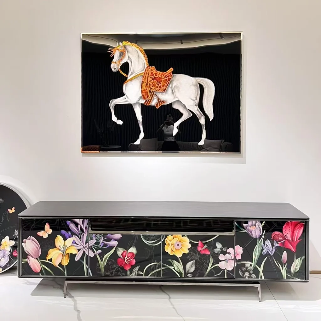 Crystal Inlay Furniture: Secret Garden Media Console (Black)