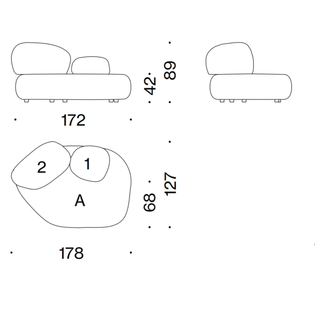 Pebble Sofa Set : Paris
