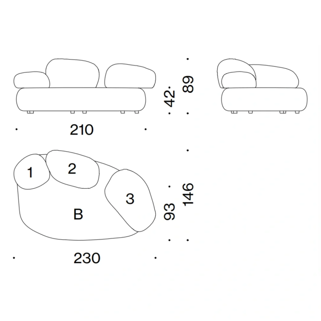 Pebble Sofa Set : Hailey