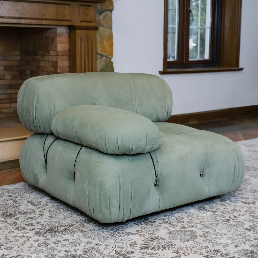Mario Bellini Tribute Sofa : Sectional Seater (Mint Green Nubuck Leather)