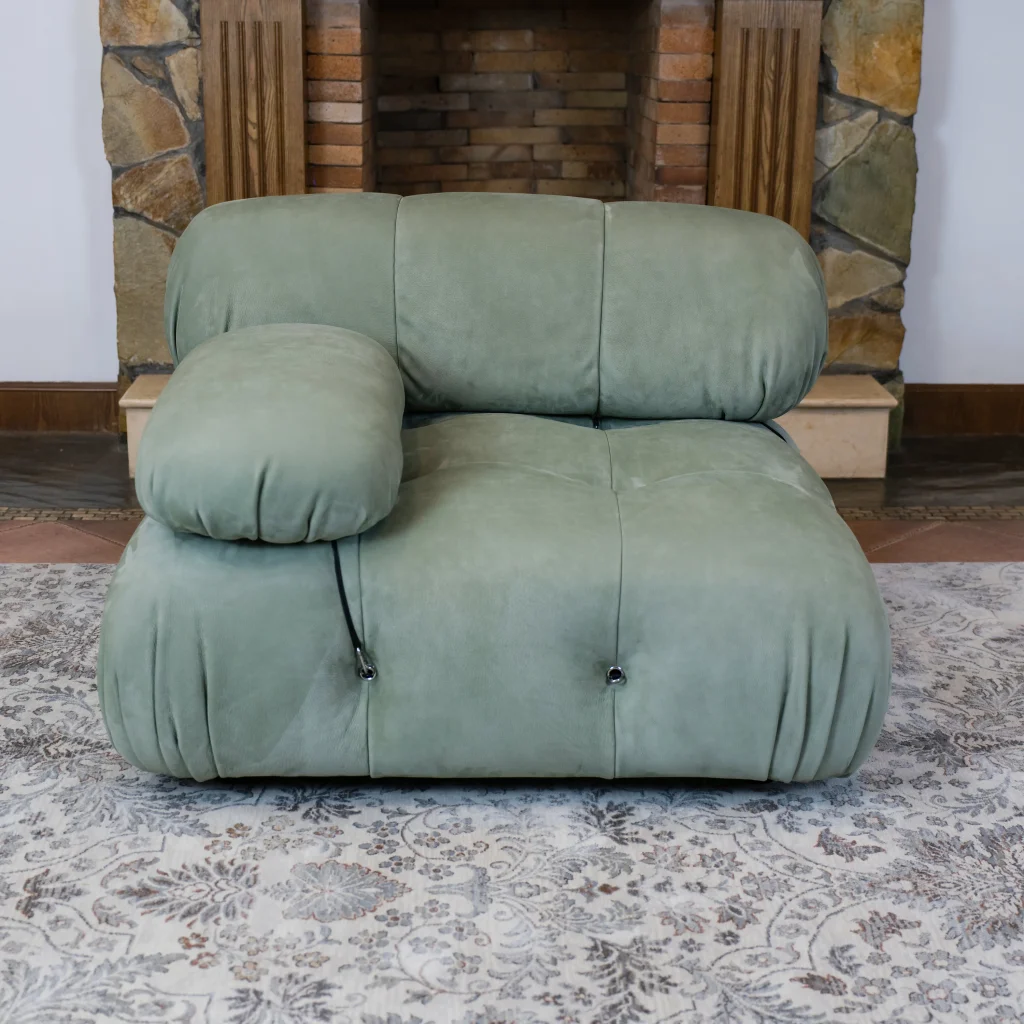 Mario Bellini Tribute Sofa : Sectional Seater (Mint Green Nubuck Leather)