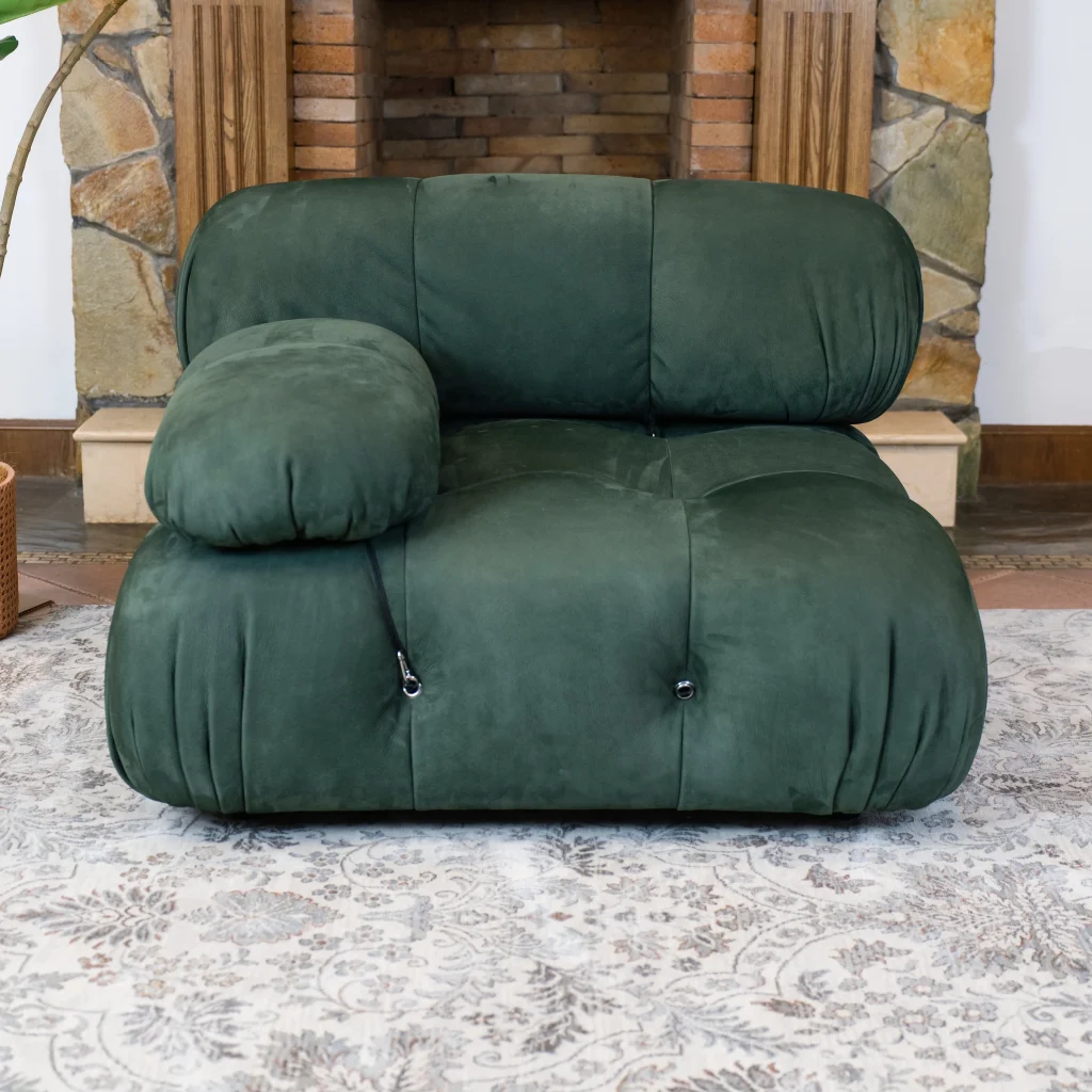Mario Bellini Tribute Sofa : Sectional Seater (Dark Green Nubuck Leather)