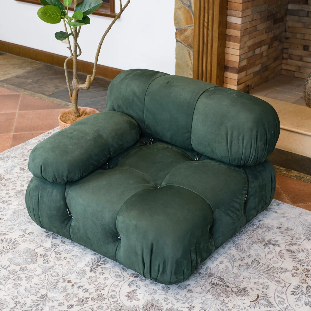 Mario Bellini Tribute Sofa : Sectional Seater (Dark Green Nubuck Leather)