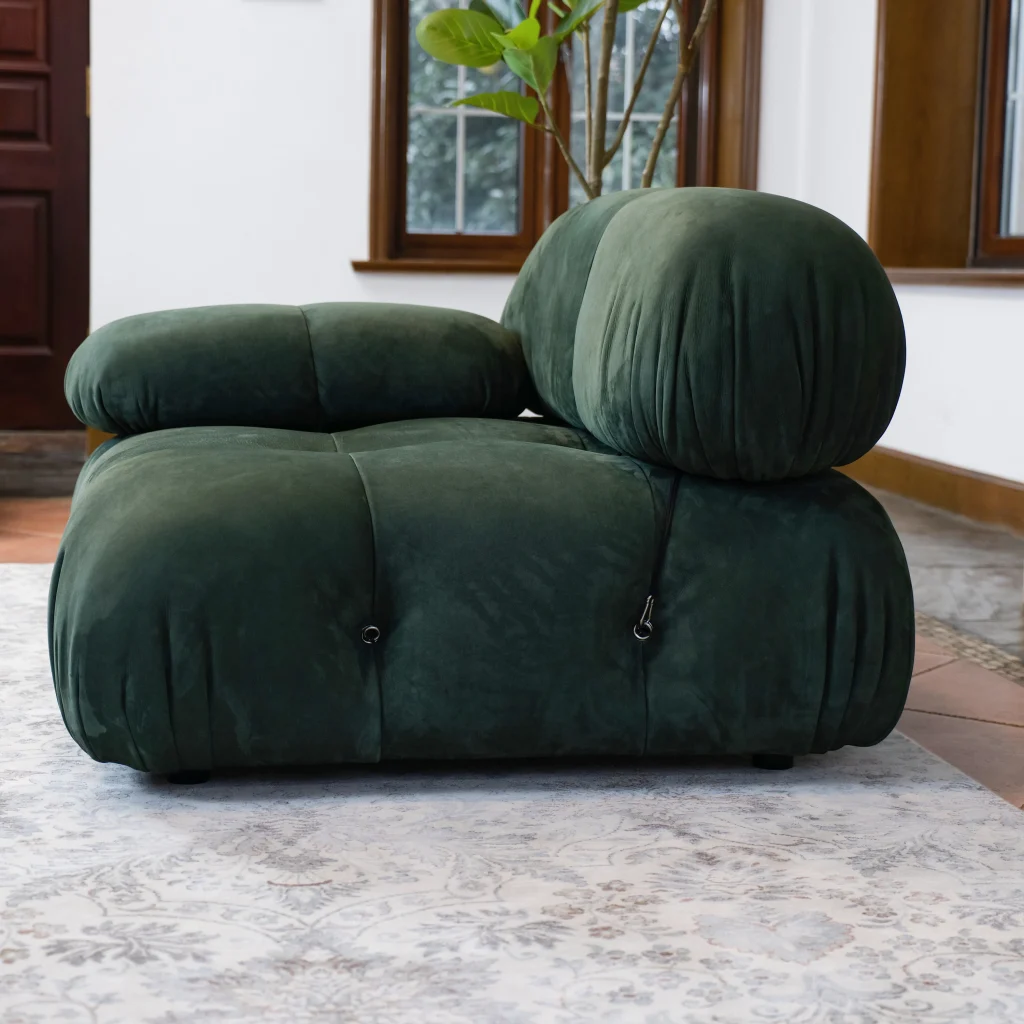 Mario Bellini Tribute Sofa : Sectional Seater (Dark Green Nubuck Leather)