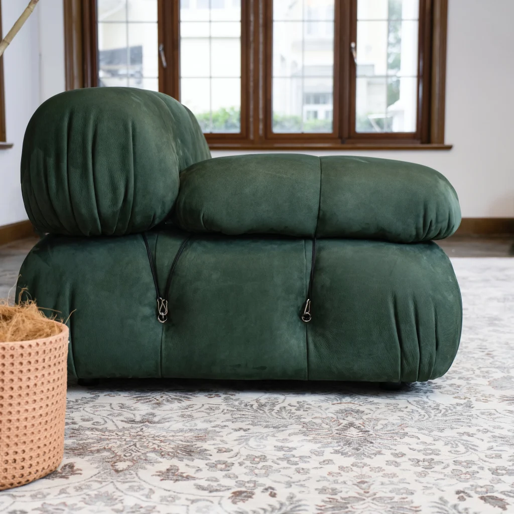 Mario Bellini Tribute Sofa : Sectional Seater (Dark Green Nubuck Leather)