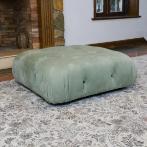 Mario Bellini Tribute Sofa : Square Ottoman (Mint Green Nubuck Leather)