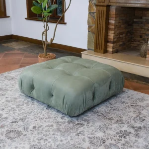 Mario Bellini Tribute Sofa : Square Ottoman (Mint Green Nubuck Leather)