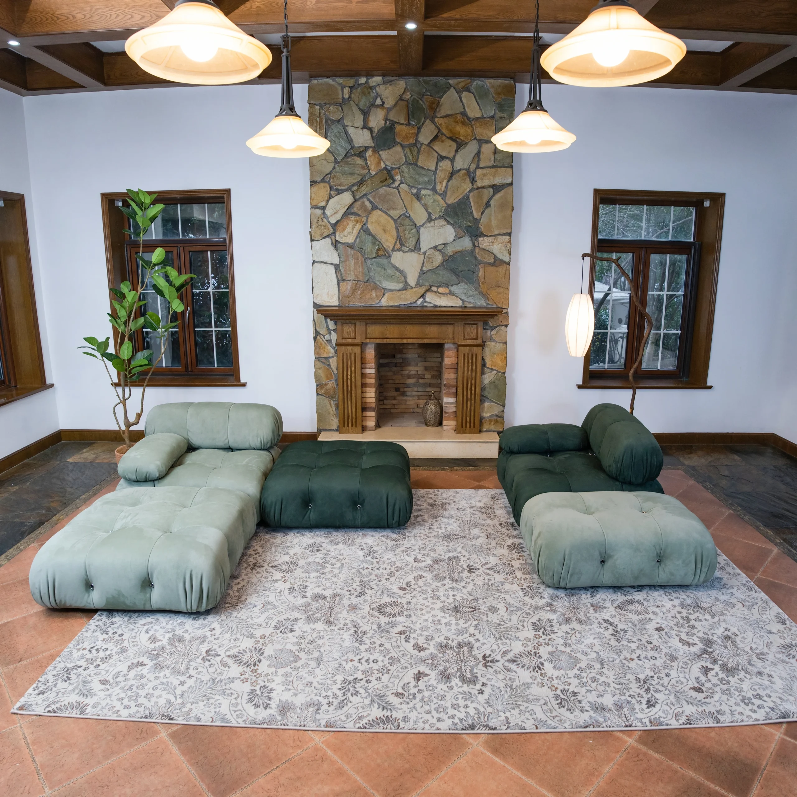 Mario Bellini Tribute Sofa Set : Full Nubuck Leather