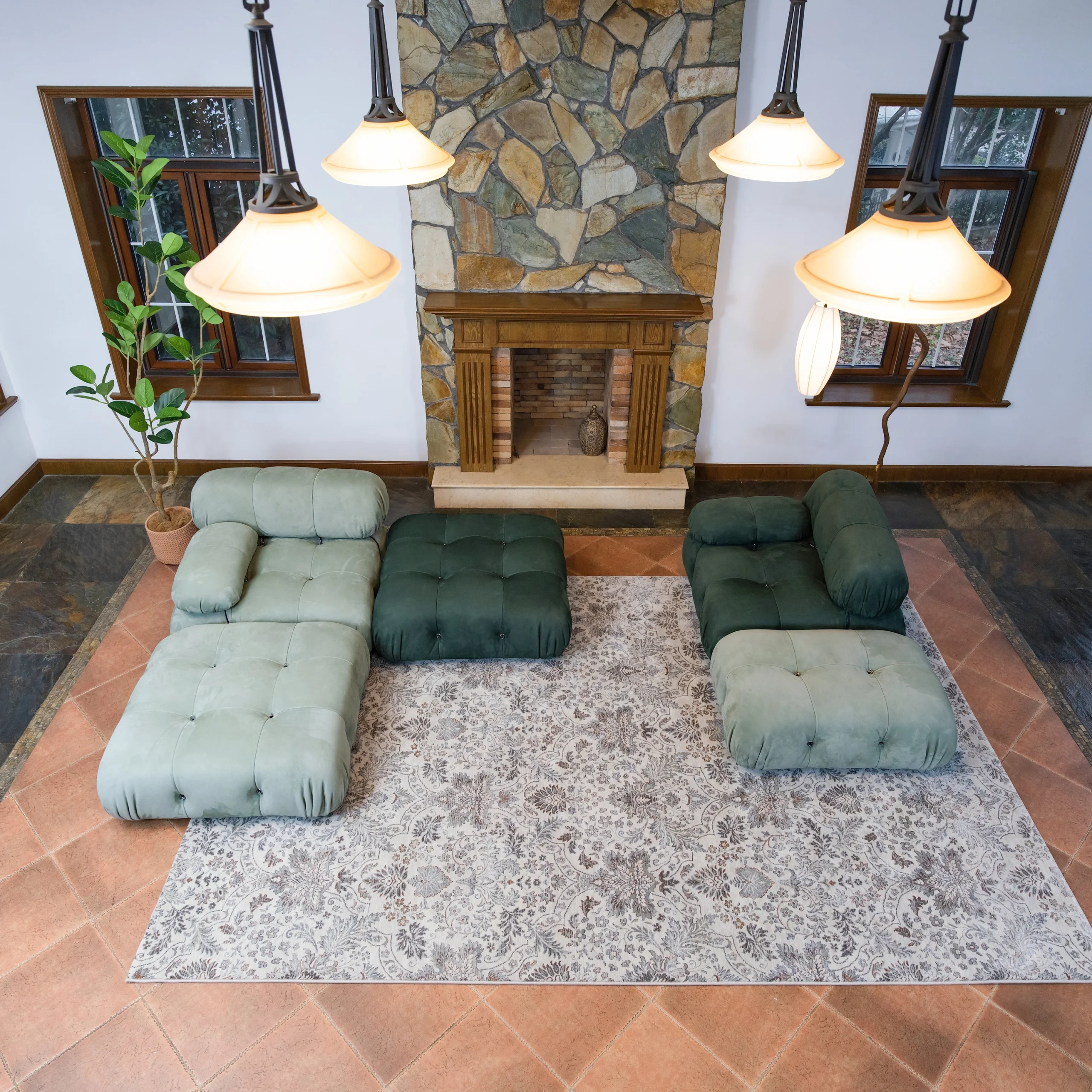 Mario Bellini Tribute Sofa Set : Full Nubuck Leather