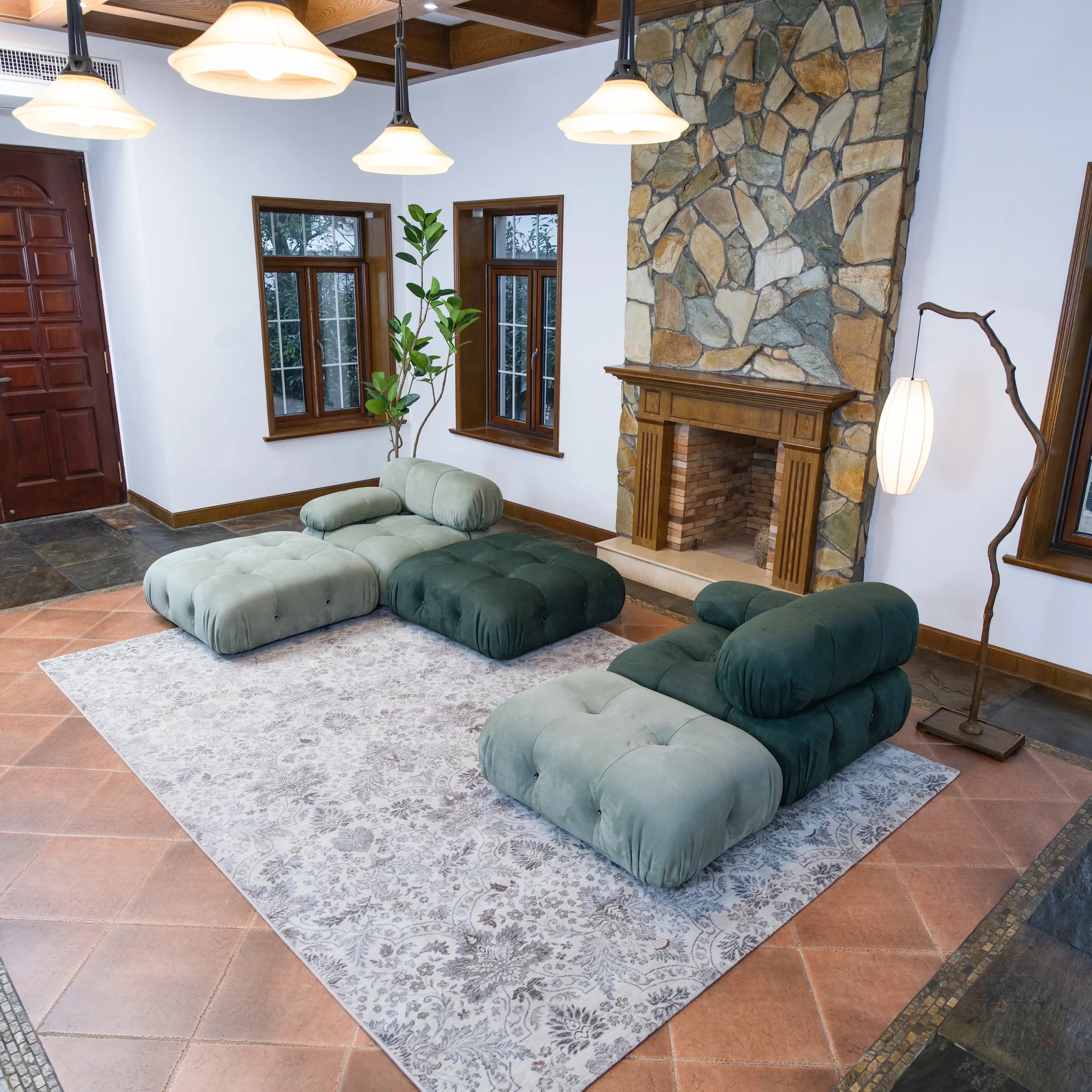 Mario Bellini Tribute Sofa Set : Full Nubuck Leather