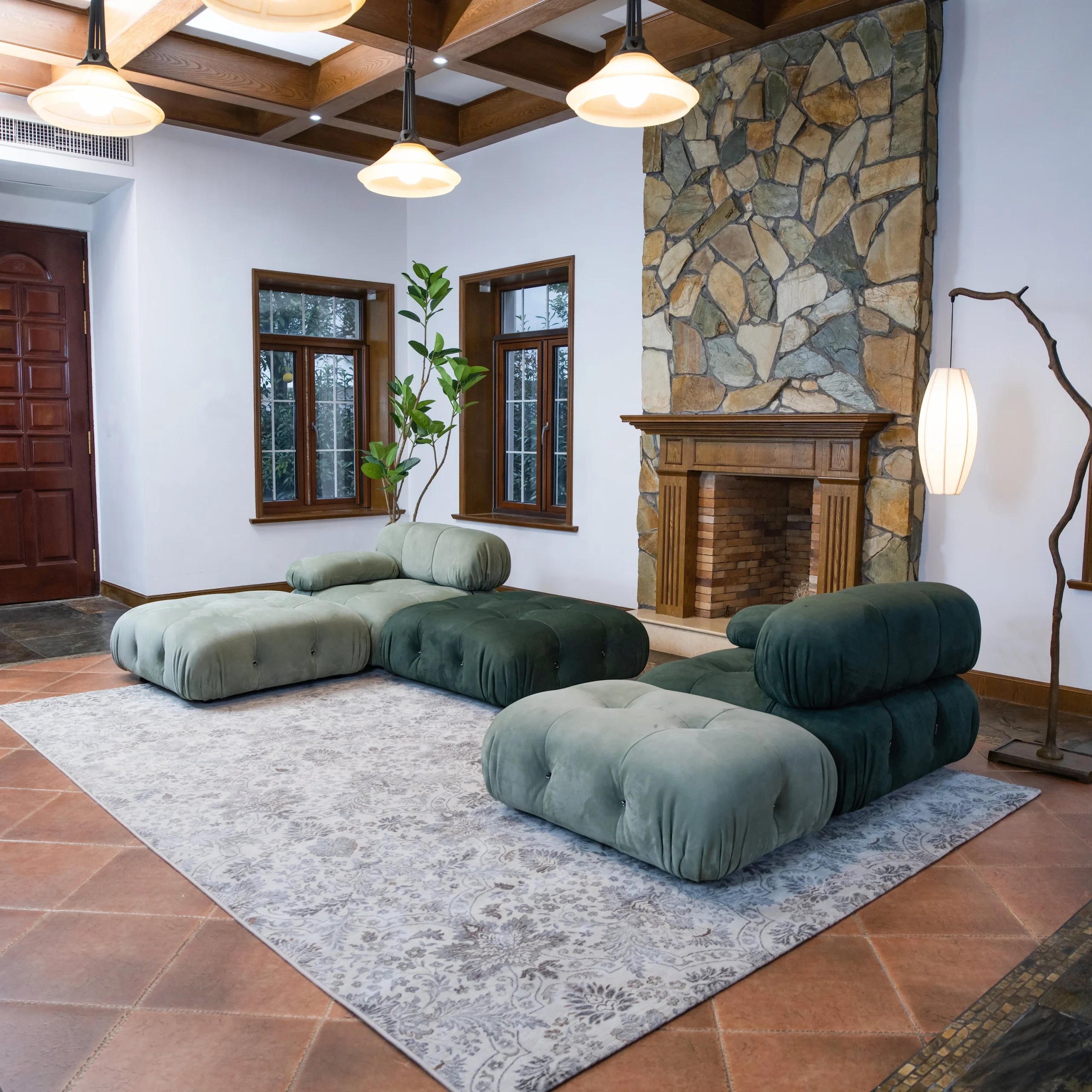 Mario Bellini Tribute Sofa Set : Full Nubuck Leather