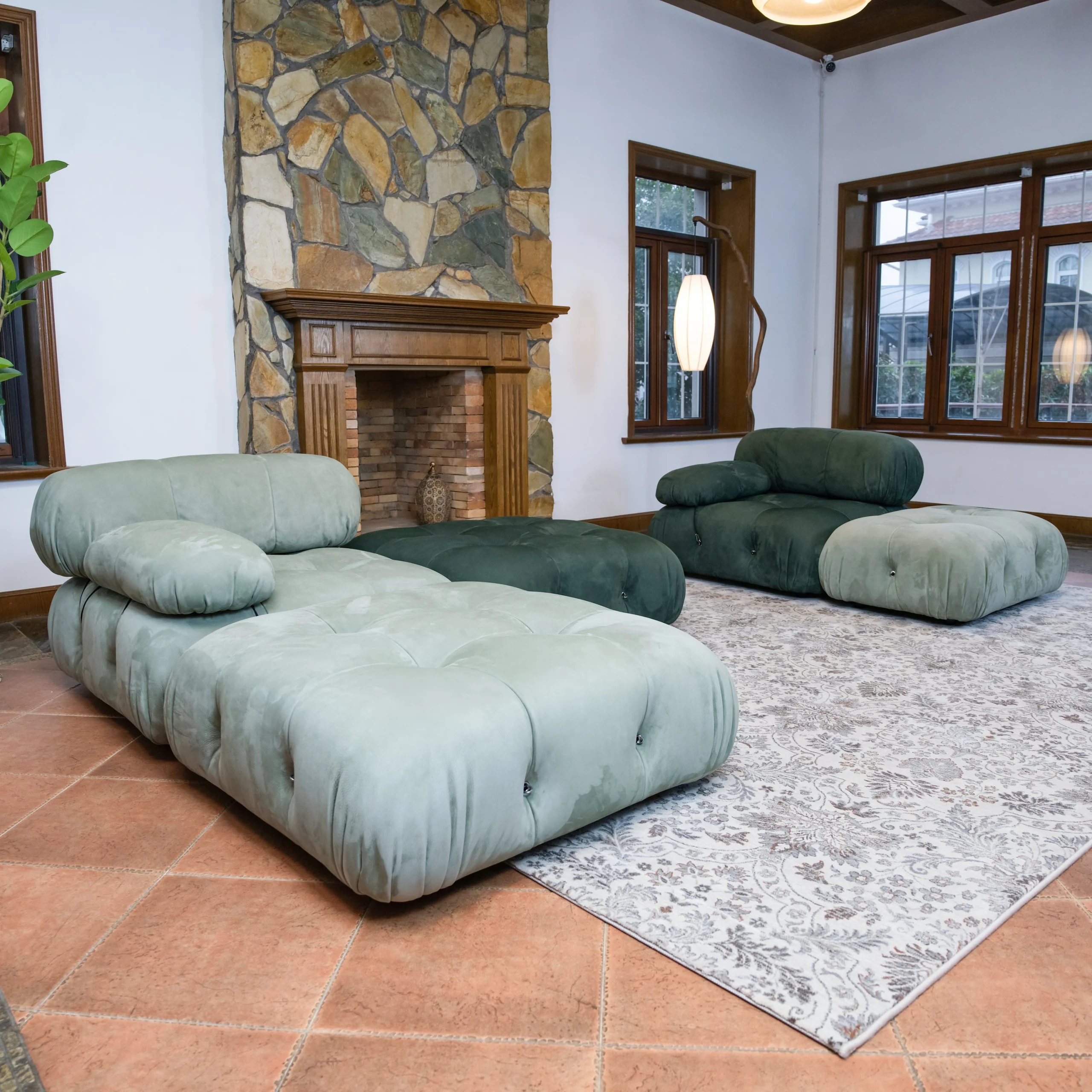 Mario Bellini Tribute Sofa Set : Full Nubuck Leather