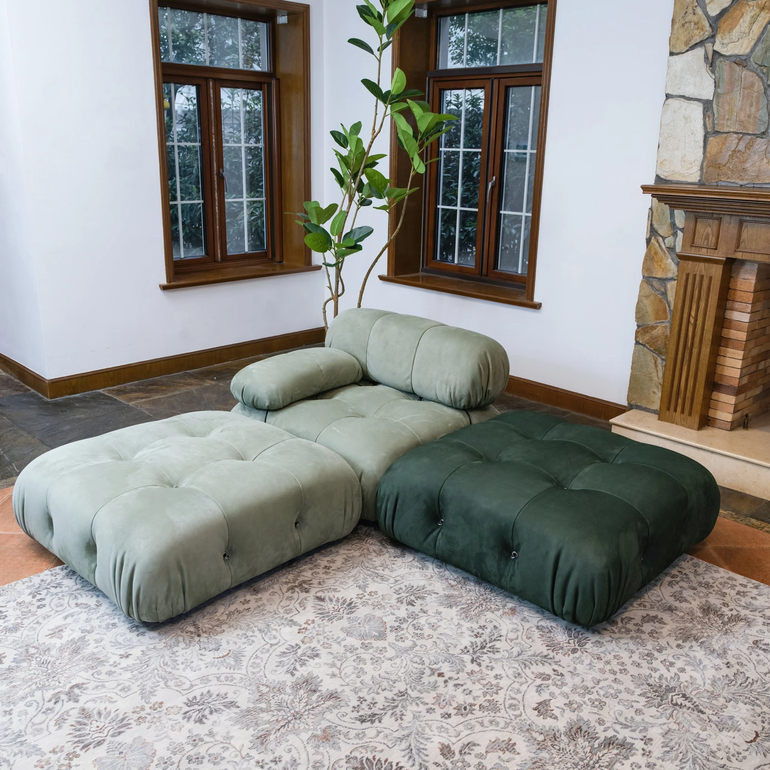 Mario Bellini Tribute Sofa Set : Full Nubuck Leather