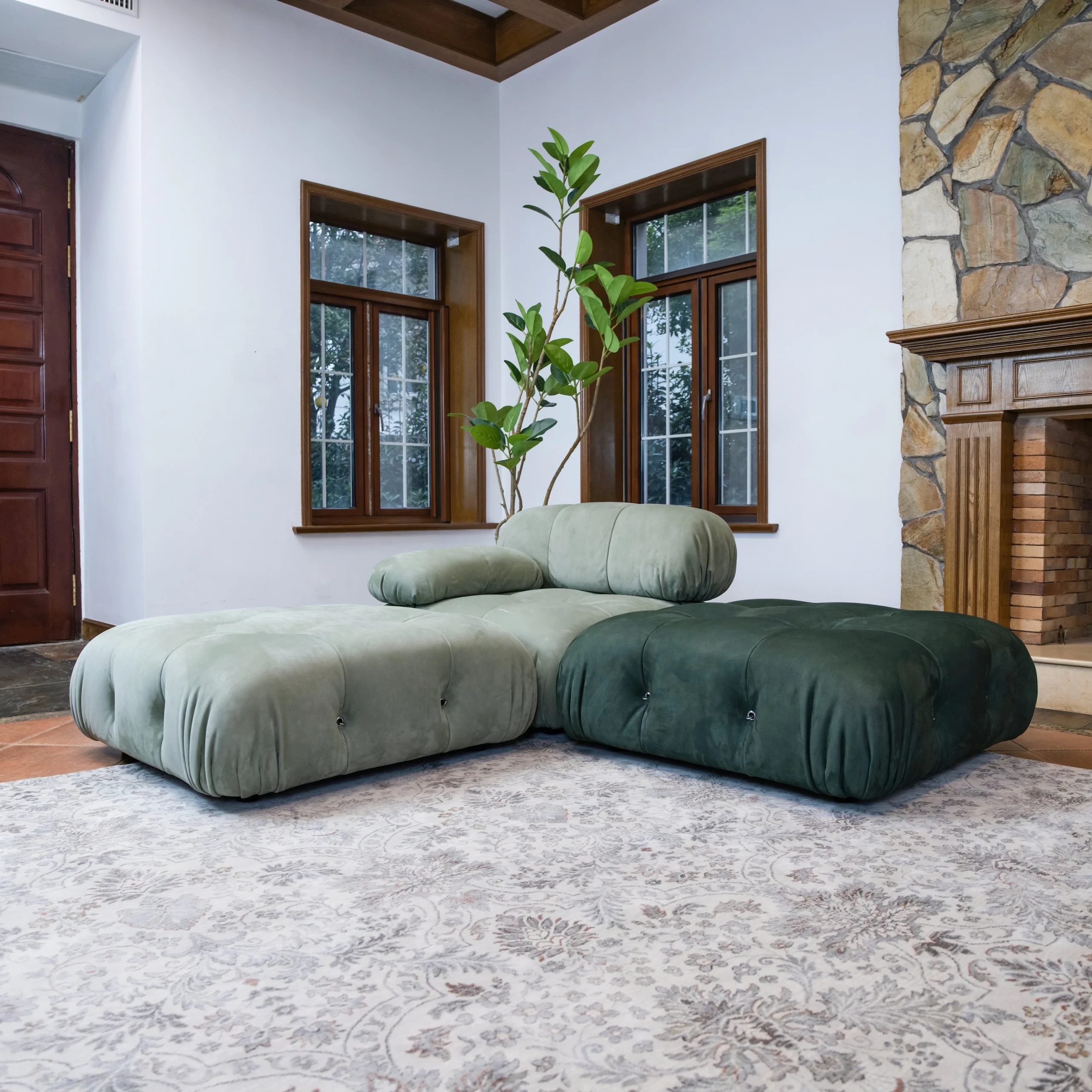 Mario Bellini Tribute Sofa Set : Full Nubuck Leather