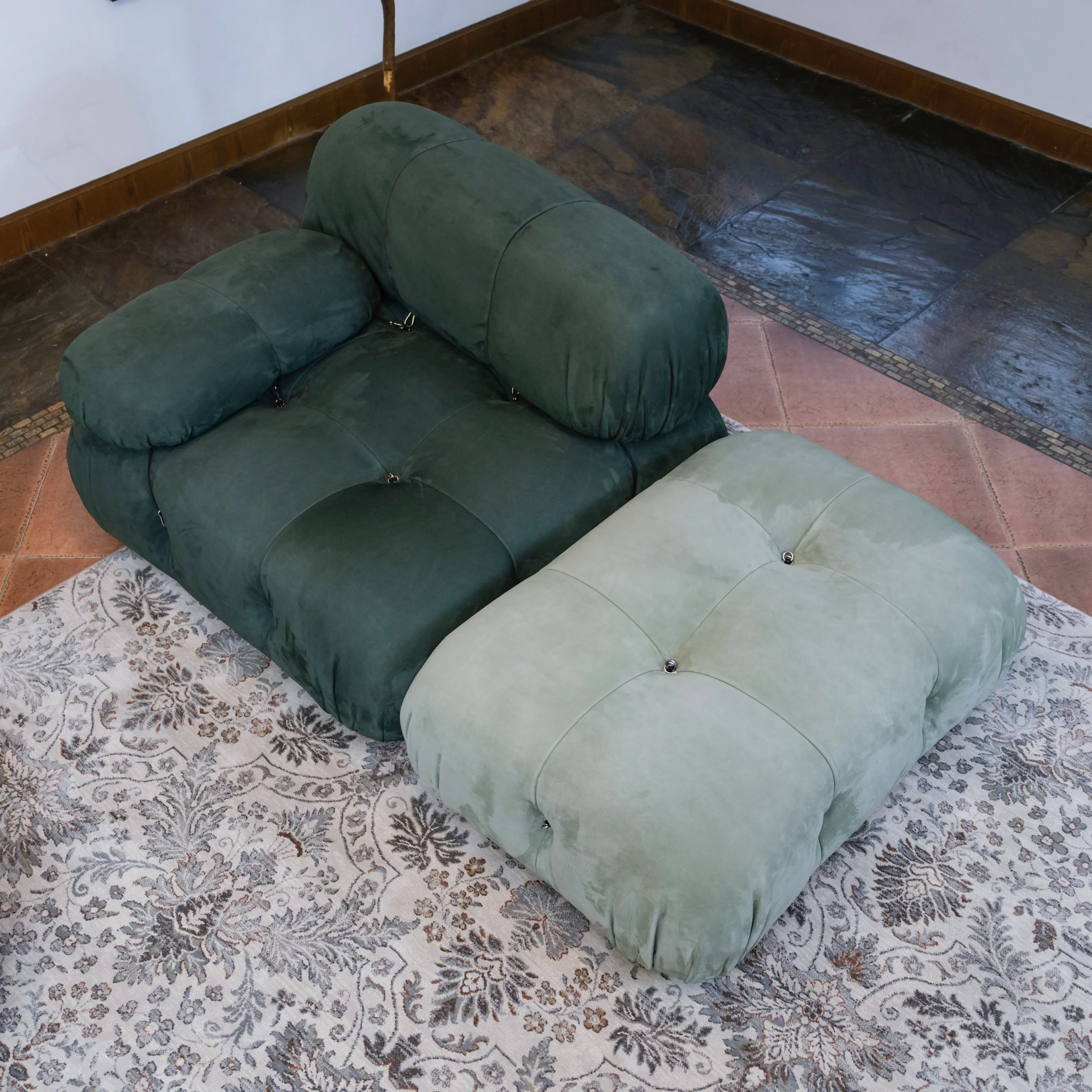 Mario Bellini Tribute Sofa Set : Full Nubuck Leather