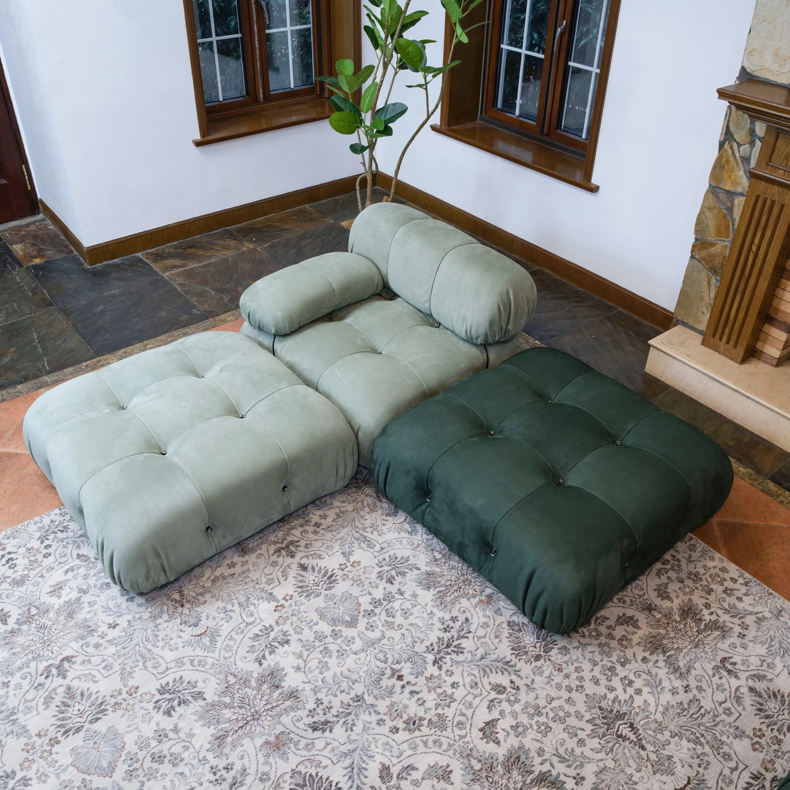 Mario Bellini Tribute Sofa Set : Full Nubuck Leather