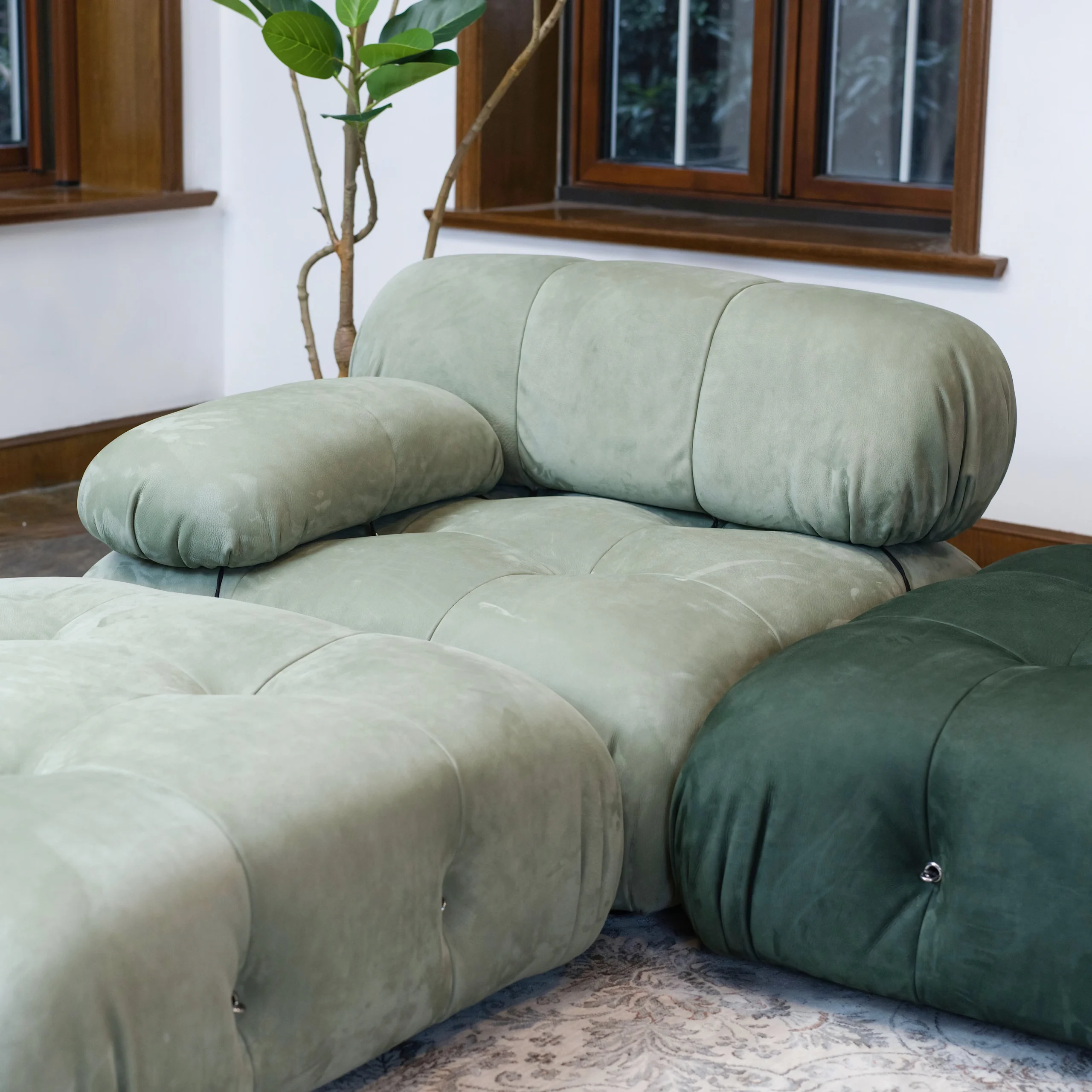 Mario Bellini Tribute Sofa Set : Full Nubuck Leather