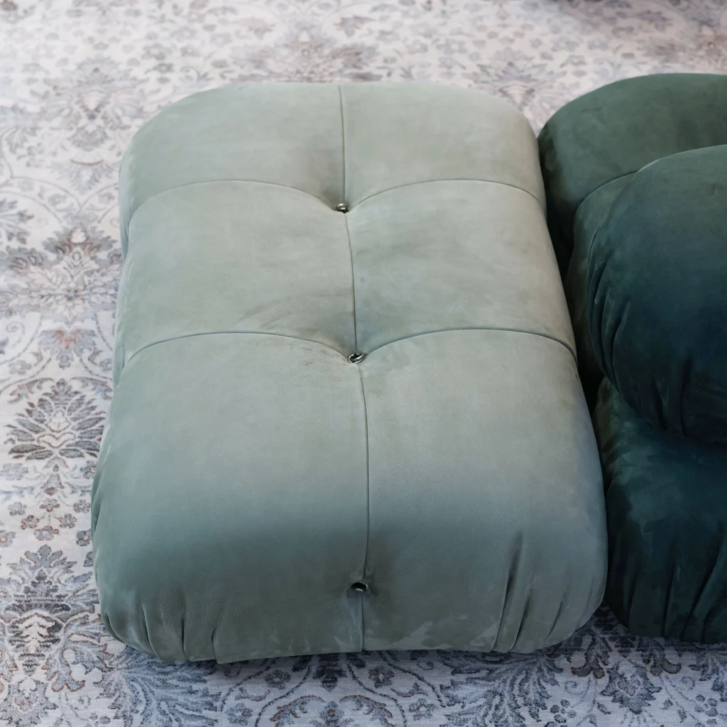 Mario Bellini Tribute Sofa : Ottoman (Mint Green Nubuck Leather)