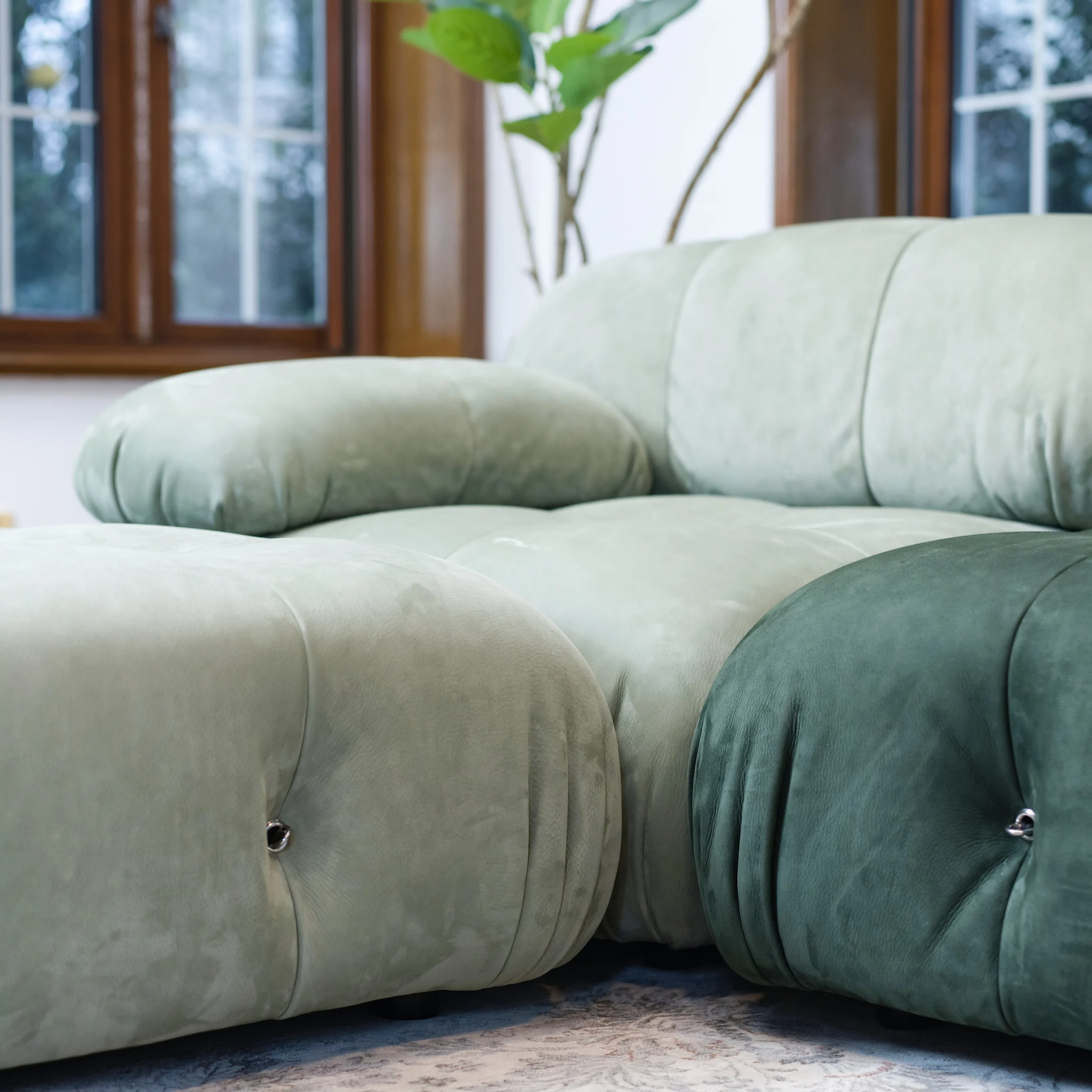 Mario Bellini Tribute Sofa Set : Full Nubuck Leather