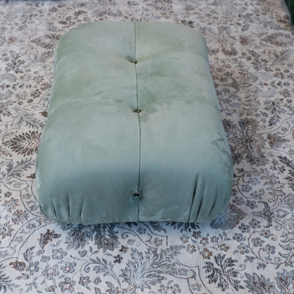 Mario Bellini Tribute Sofa : Ottoman (Mint Green Nubuck Leather)