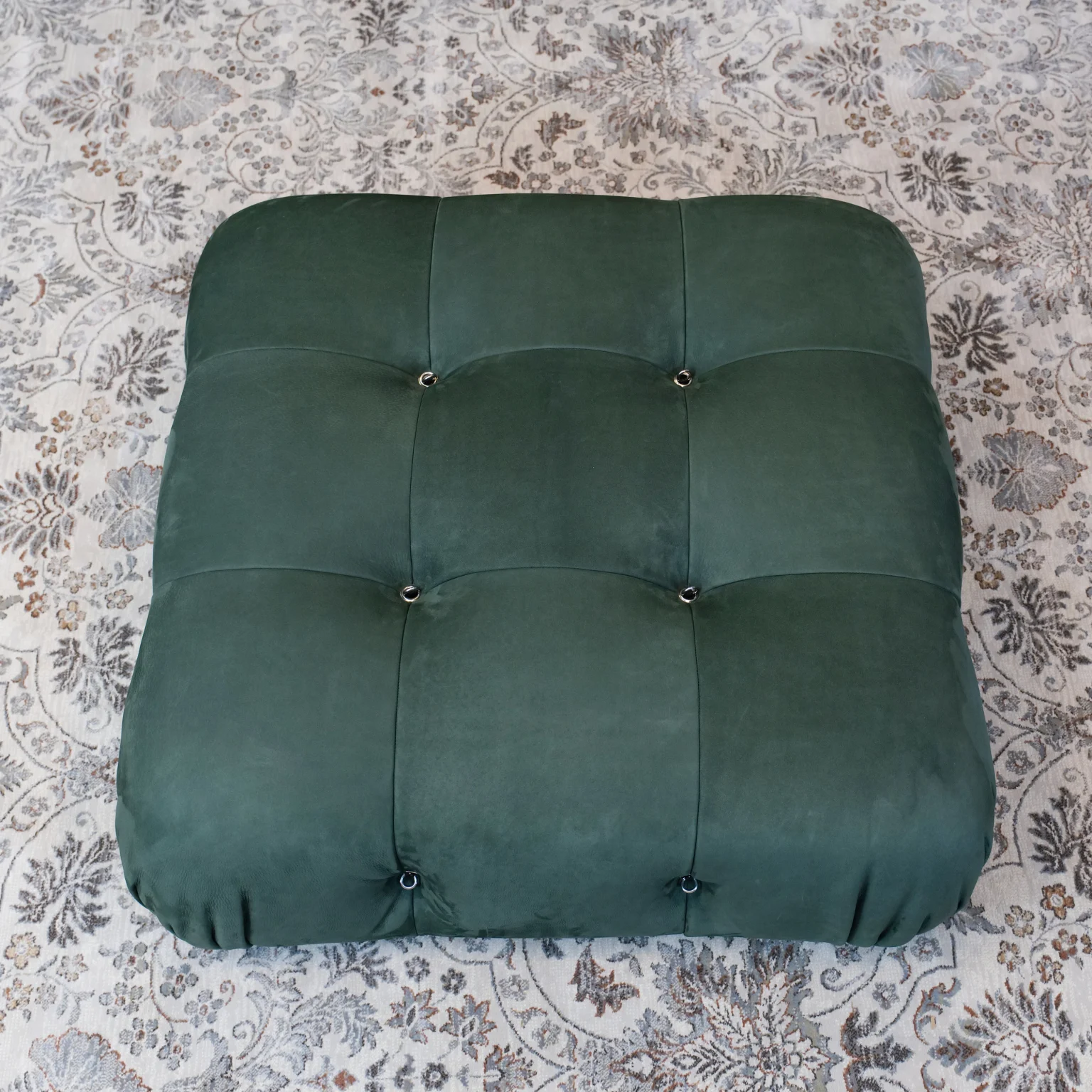 Mario Bellini Tribute Sofa : Square Ottoman (Dark Green Nubuck Leather)