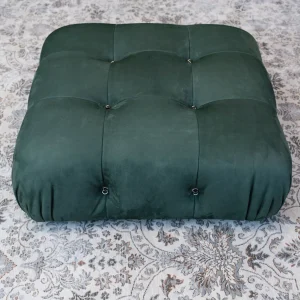 Mario Bellini Tribute Sofa : Square Ottoman (Dark Green Nubuck Leather)