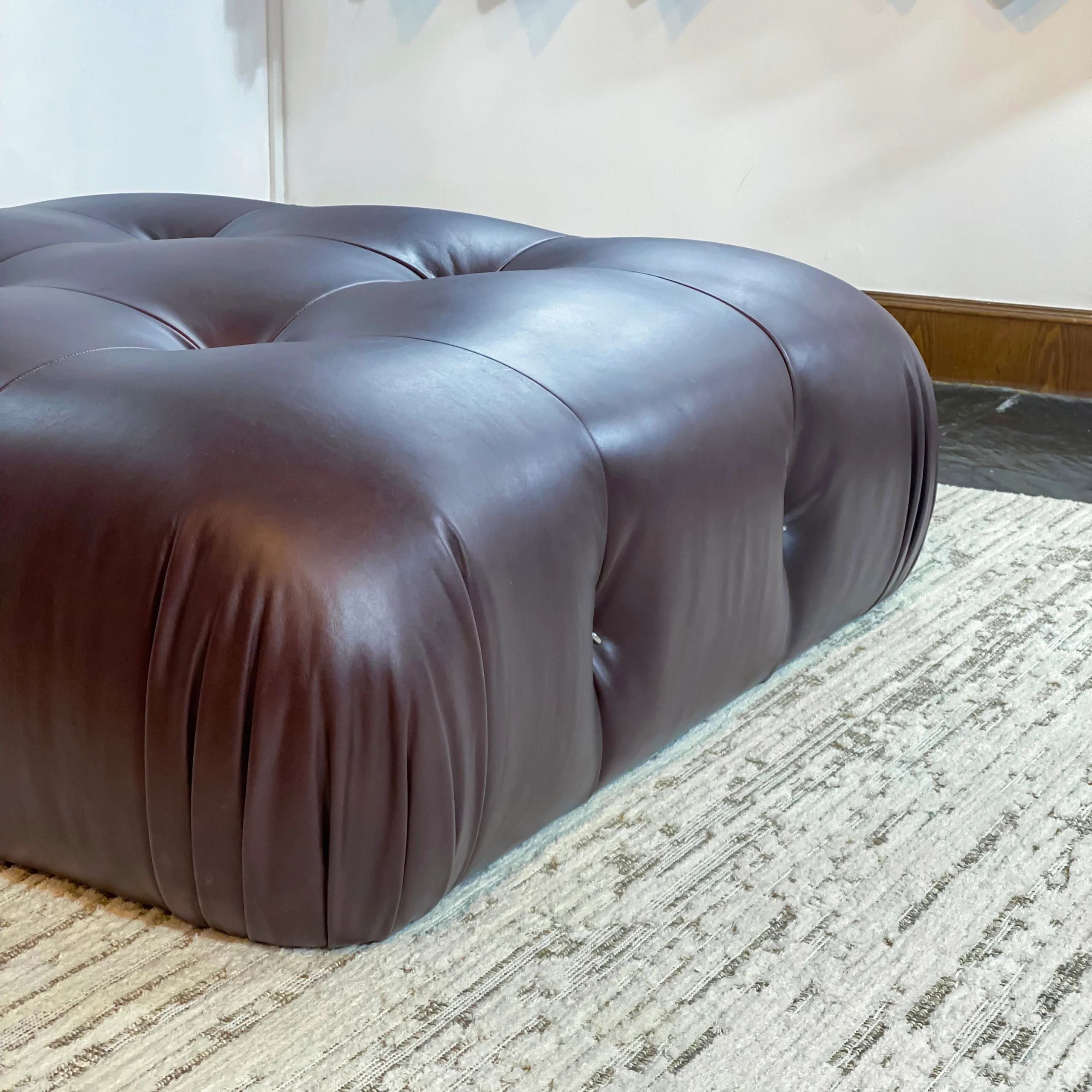 Mario Bellini Tribute Sofa: Square Ottoman (Top Grain Lether)