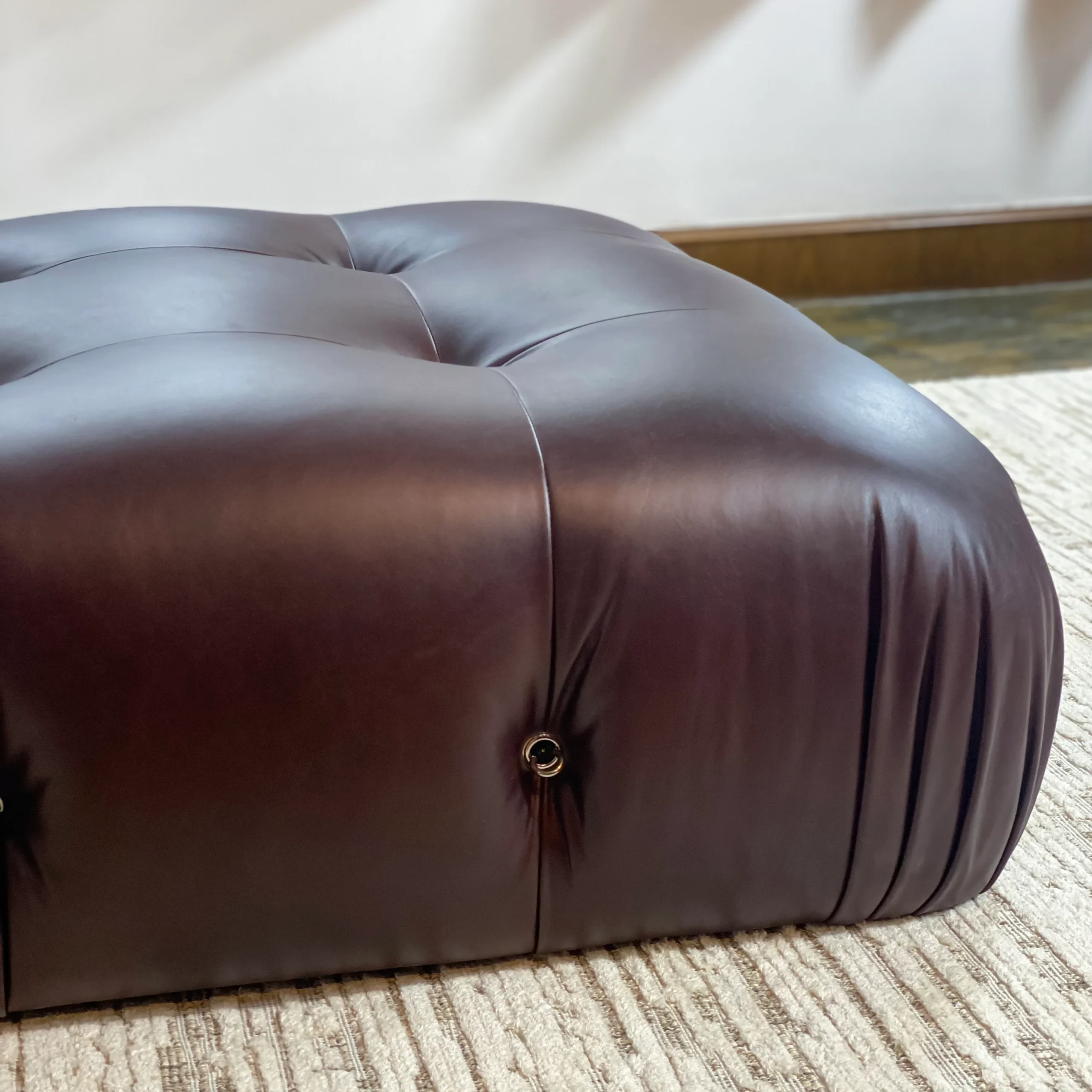 Mario Bellini Tribute Sofa: Square Ottoman (Top Grain Lether)