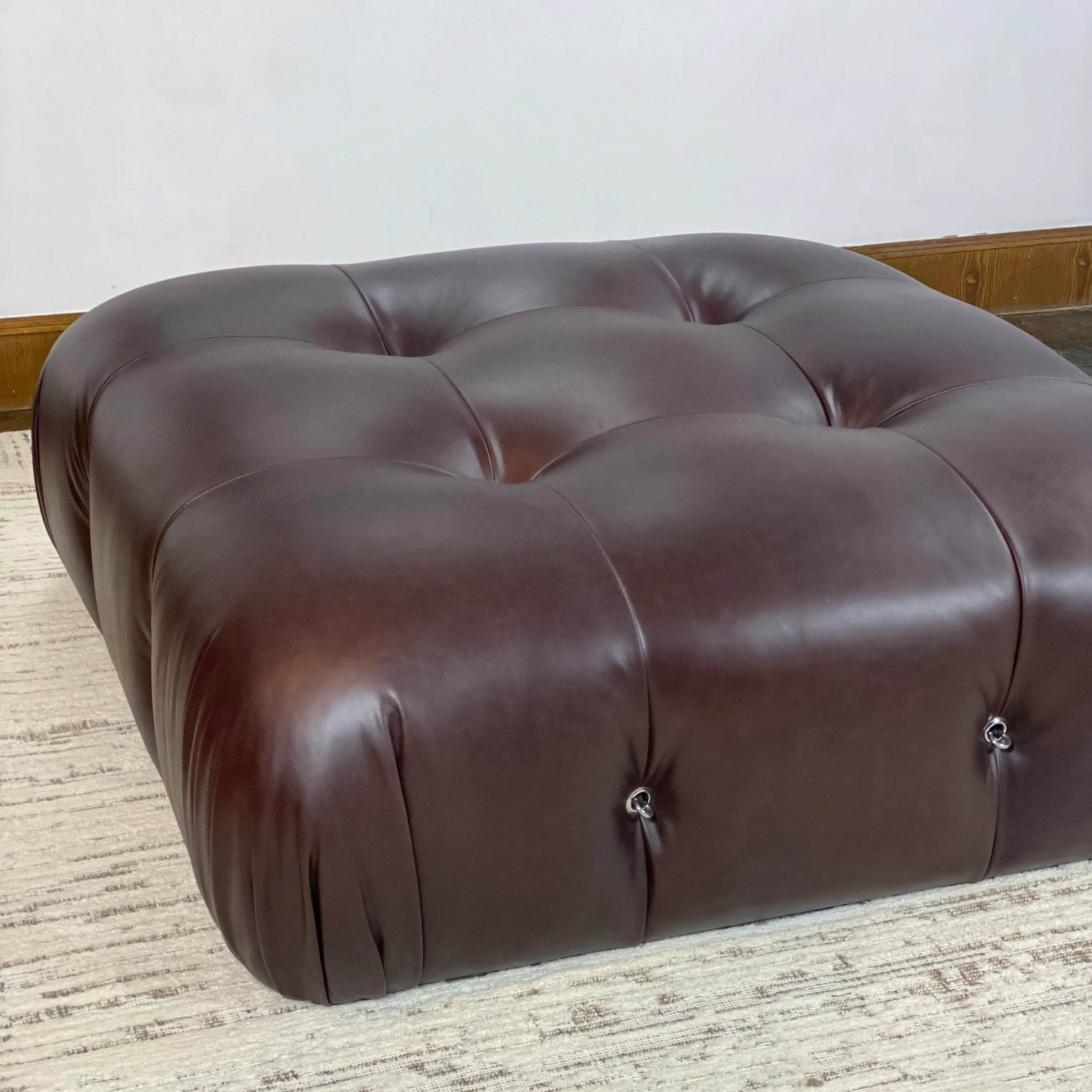 Mario Bellini Tribute Sofa: Square Ottoman (Top Grain Lether)