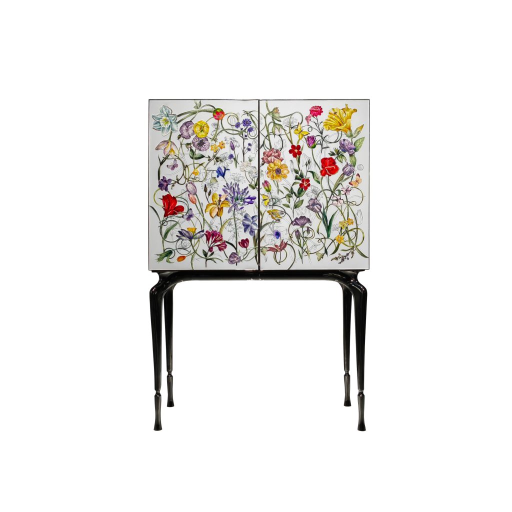 Inlay Furniture - Secret Garden Wine Cabinet (White)