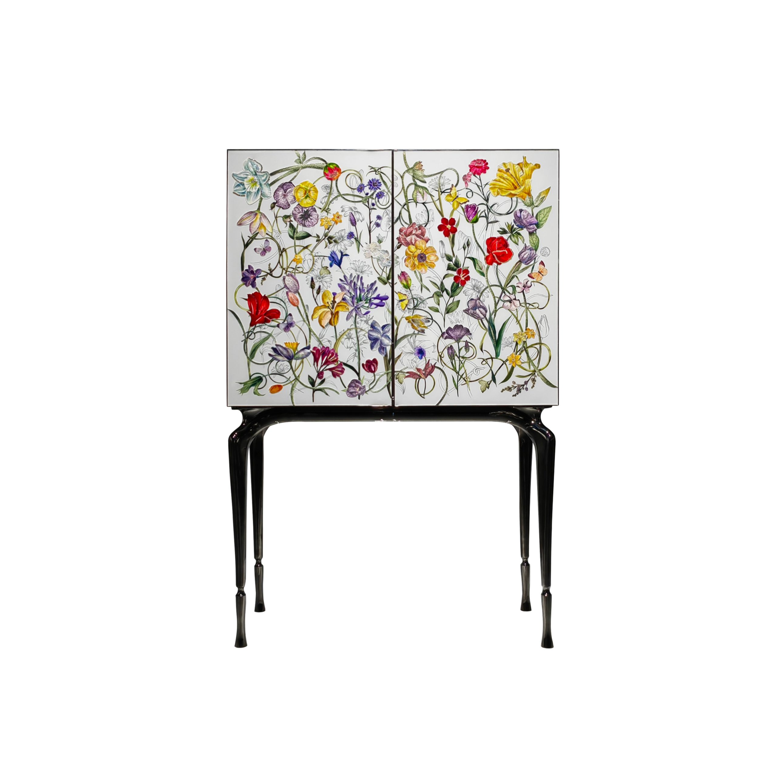 Inlay Furniture - Secret Garden Wine Cabinet (White)