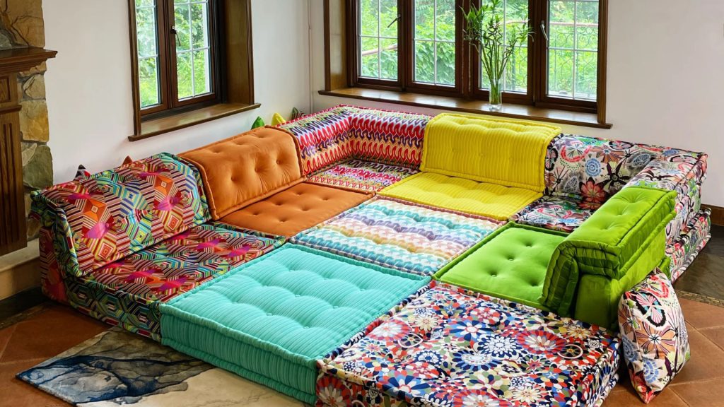 Adorn Croft's Ben Colorful Sofa with vibrant upholstery.