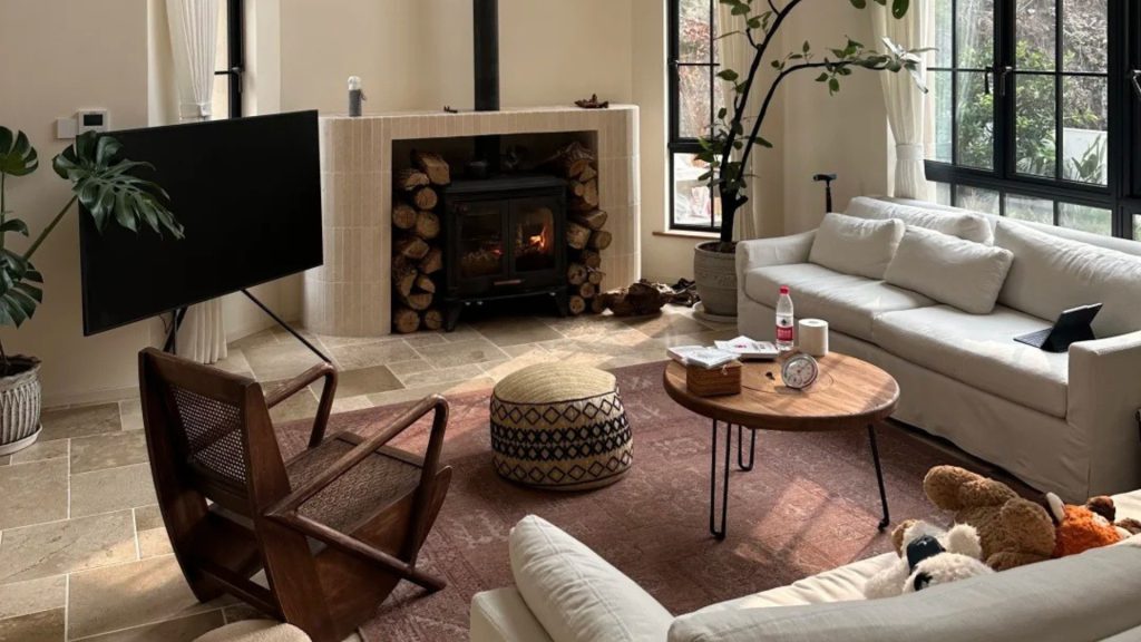 A light gray sofa set in a living room.