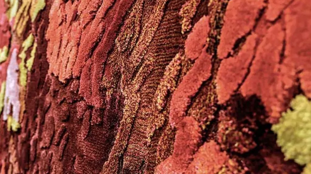 Closeup of the I LOVE COLOR rug.