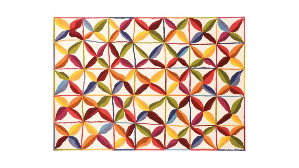 Nanimarquina's Kala Rectangular rug with a white background.