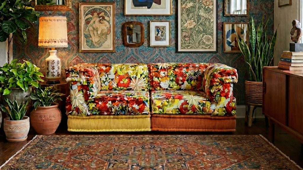 Adorn Croft's Paul Colorful Sofa in a cozy living room.