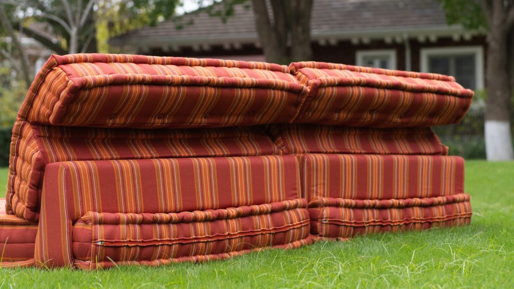 Adjustable backrest of the Rory Outdoor Colorful Sofa.