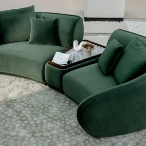 Curved Sofa Set: Moss