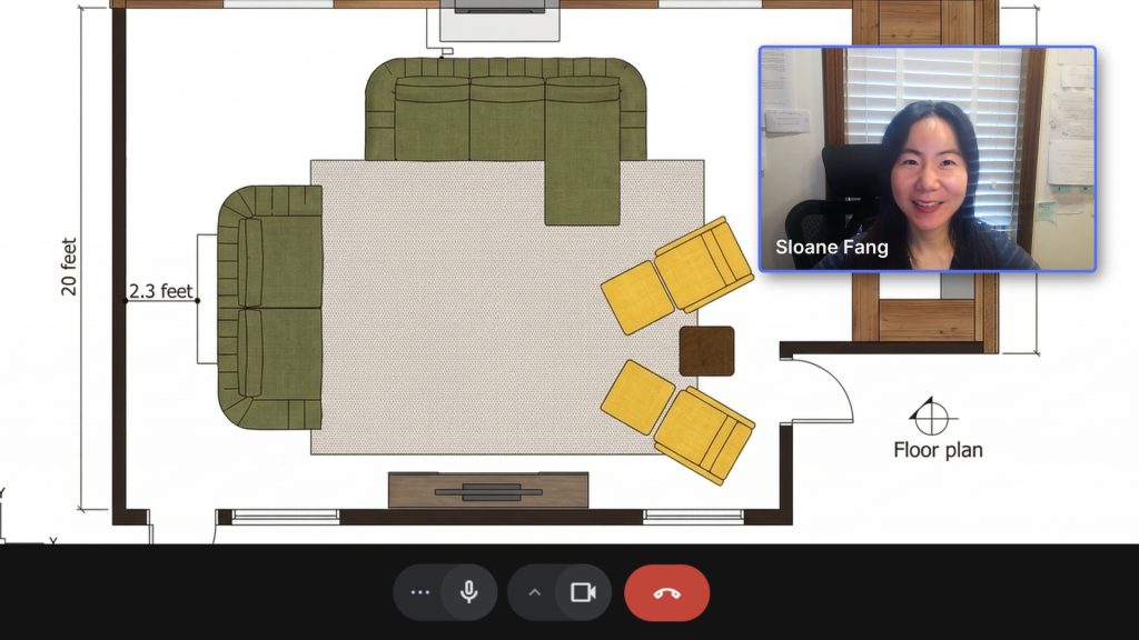 A video call with Sloane Fang, founder and design expert of Adorn Croft.