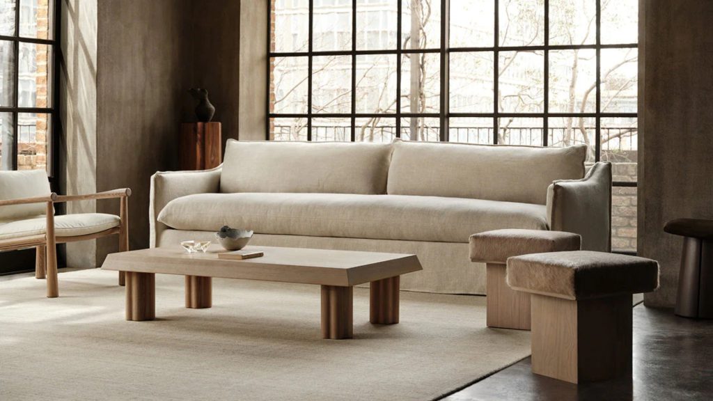 Maiden home's sofa in a classic living room.