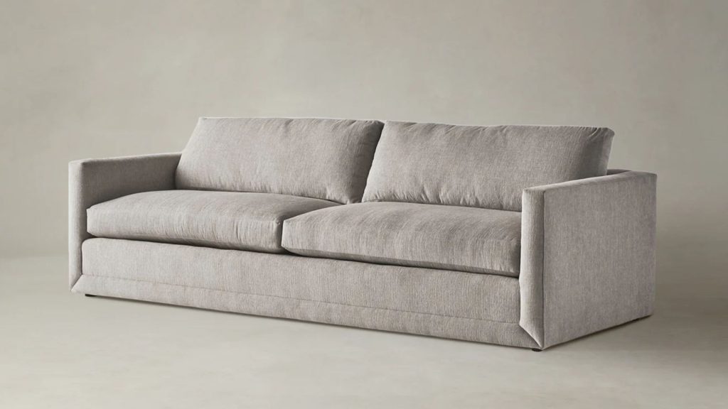 Maiden Home's Warren sofa in a grey upholstery.