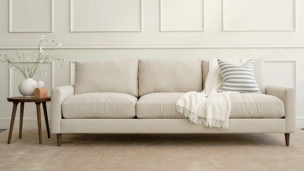 Medley's white sectional in a living room.