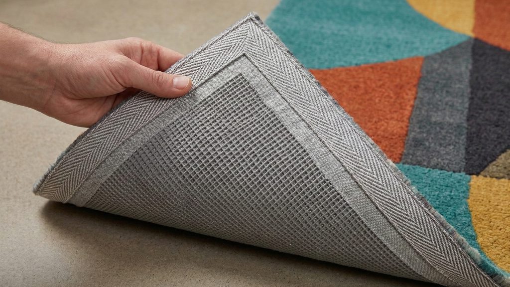 An image showing the backing of a rug.