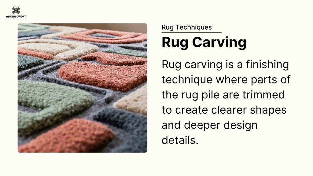 An infographic introducing the rug carving technique.