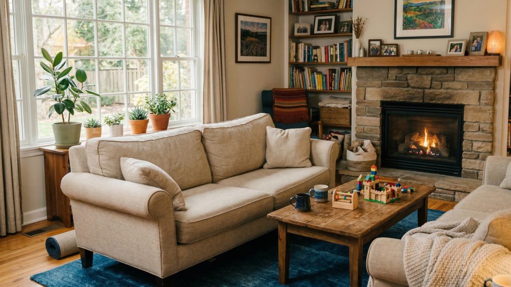 A two-set sofa for a family room.